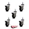 Service Caster 3 Inch Hooded Neoprene Rubber 7/8 Inch Grip Ring Stem Casters with Brakes, 5PK SCC-GR03S310-NPRB-BC-B-71678-5 - alternate 2